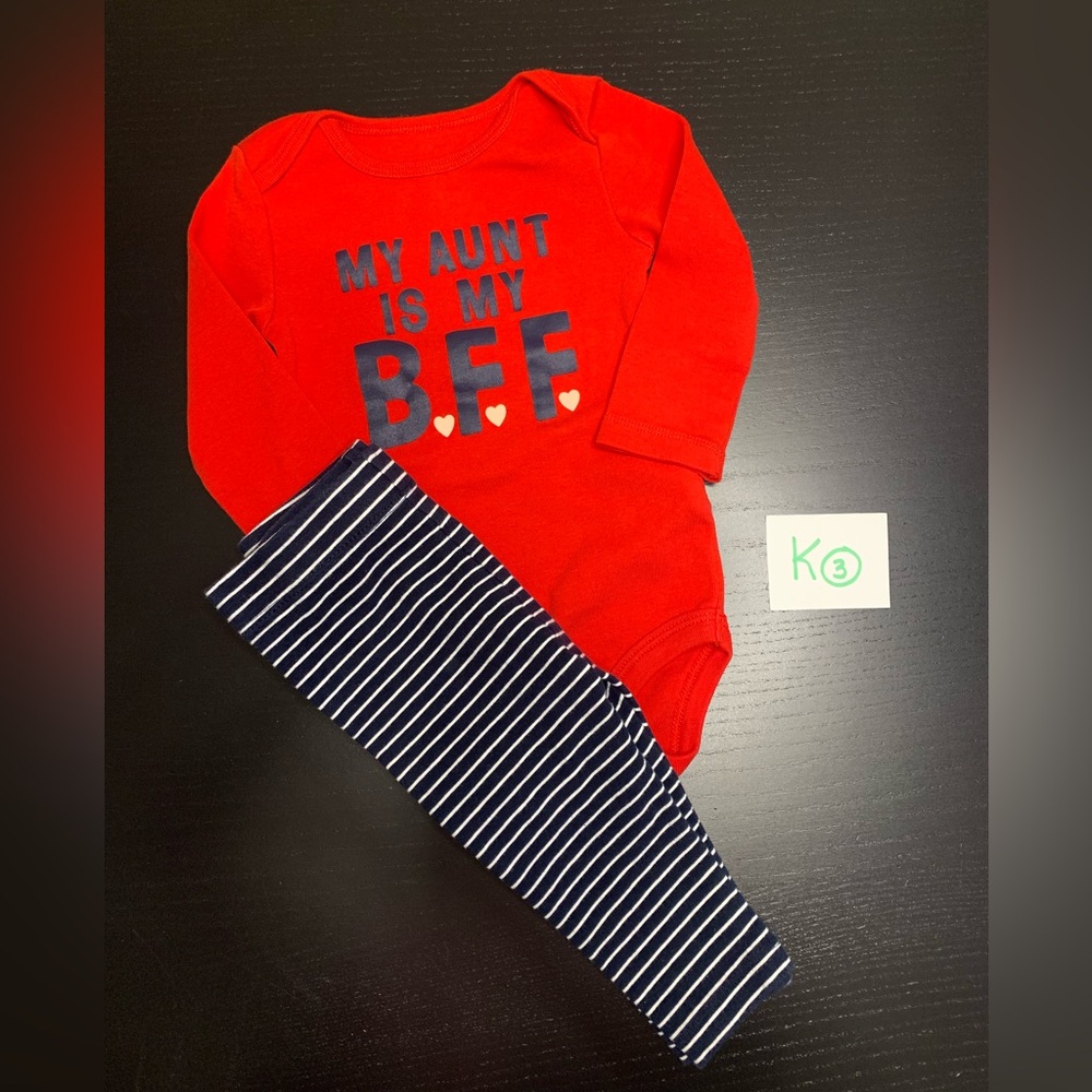 Joe Fresh 3-6m Red and Navy Baby Outfit